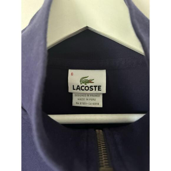 Lacoste Quarter Zip Sweatshirt 6 Mens XL Navy Blue - Picture 3 of 11